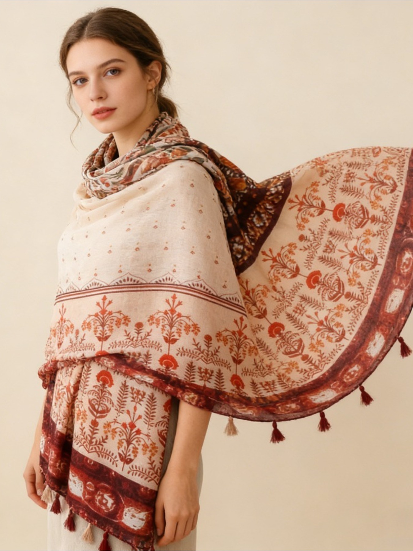 Шарф-платок из тонкого шелка с – обзор и цена Go Ethnic Fashion